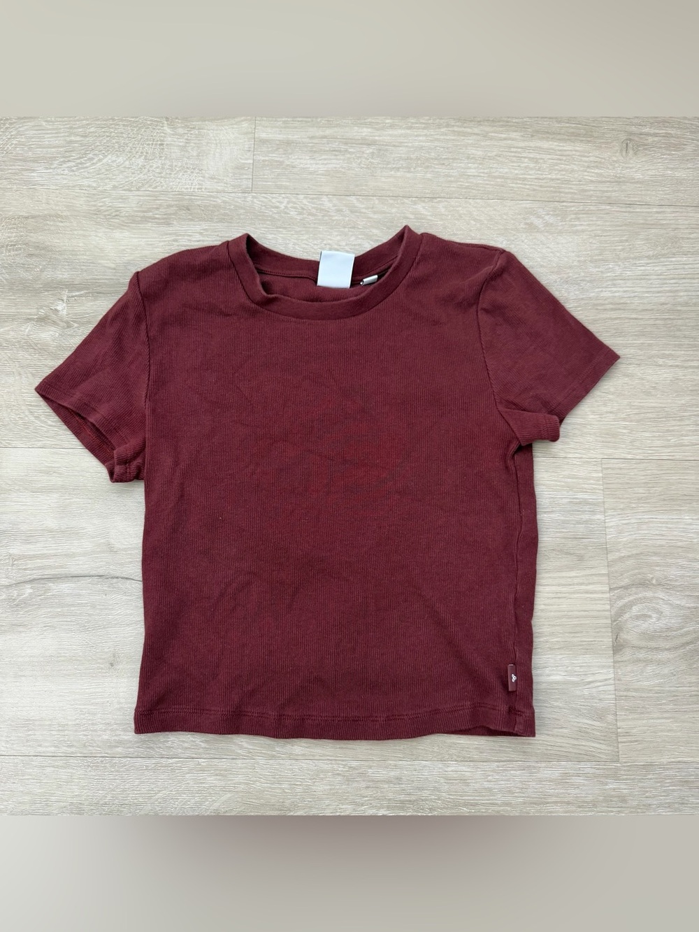 Aritzia TNA Cotton Rib Red Tee